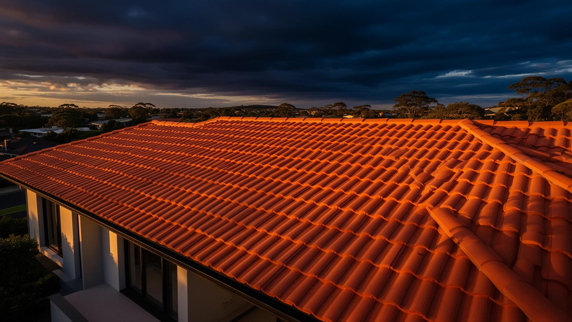 Freshly restored terracotta tiled roof on a Central Coast home